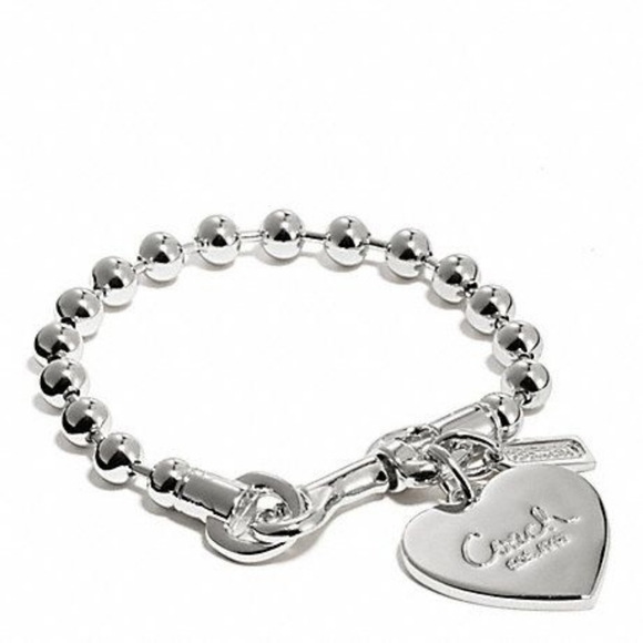Coach Jewelry - COACH BALL CHAIN HEART CHARM BRACELET.